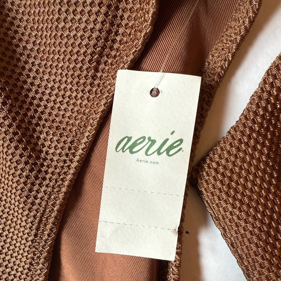 Aerie One Piece Shine Pique Wrap Swimsuit Cut Out Full Coverage Size SP NWT - Picture 10 of 12